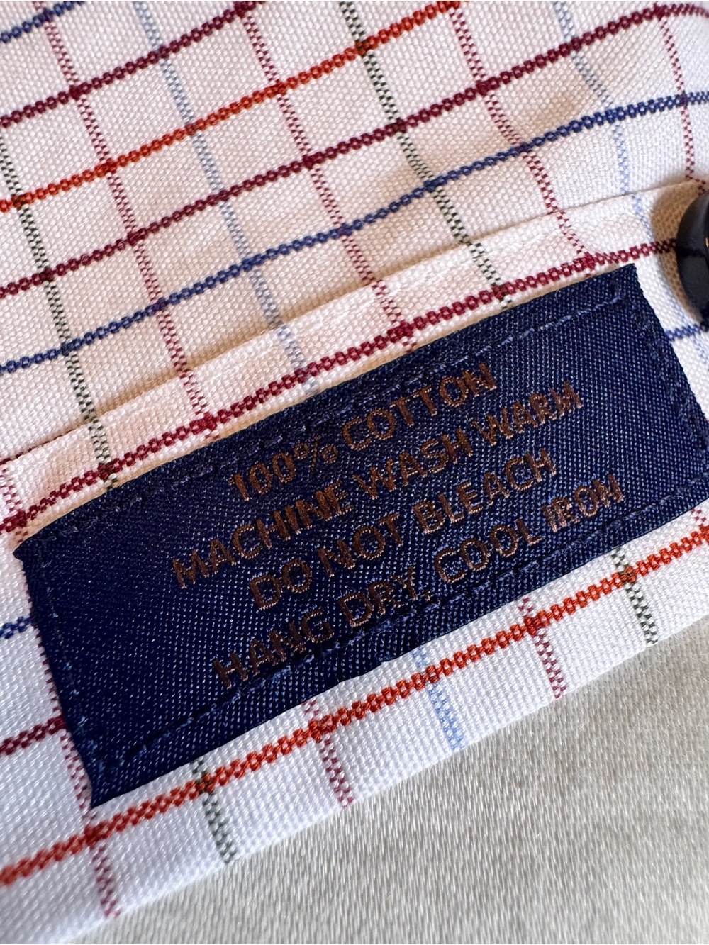 David Donahue Trim Fit Plaid Dress Shirt Men’s 17 34/35 100% Cotton large - Picture 5 of 9